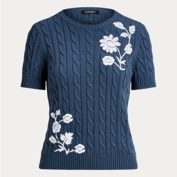 LAUREN RALPH LAUREN
Women's Embroidered Cable-Knit Sweater - Picture 2 of 8